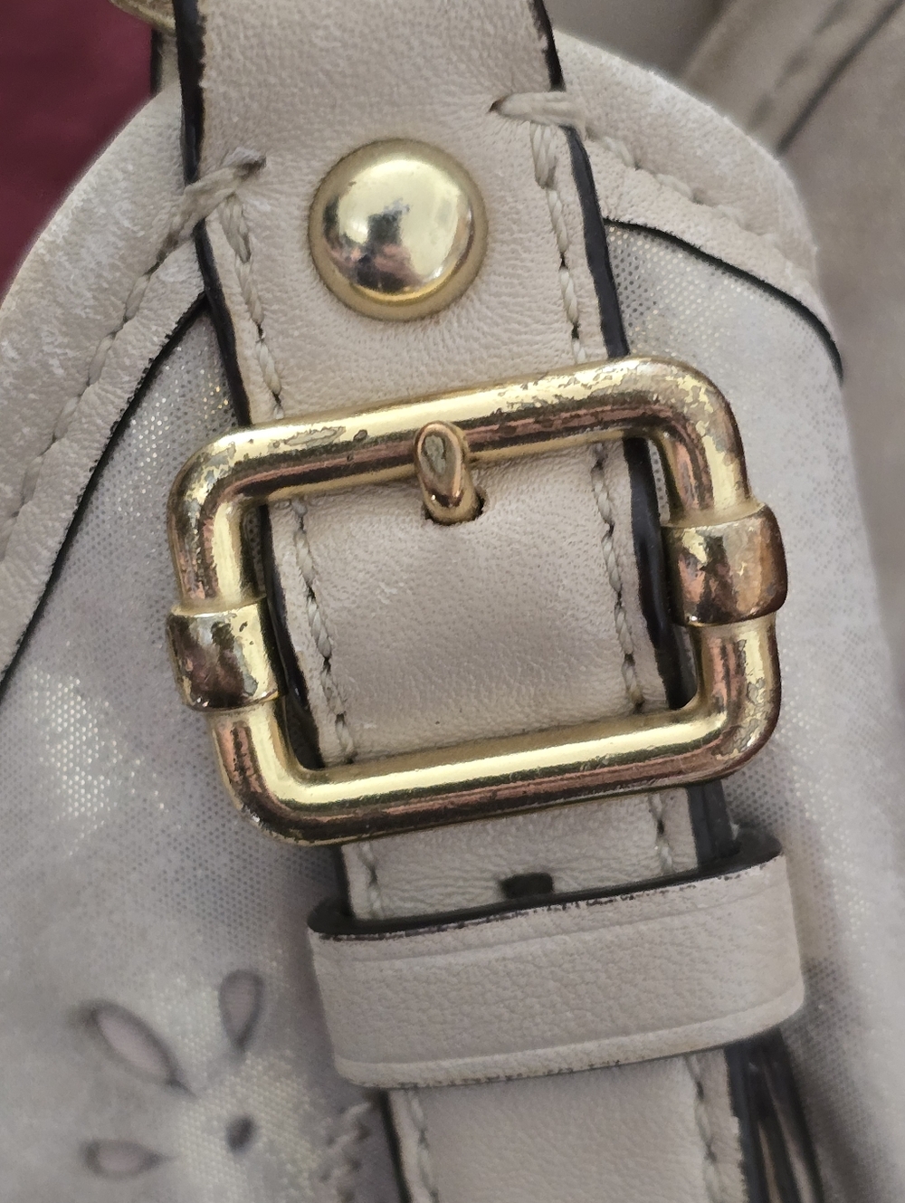 Coach Maggie Cream Leather With Gold Shimmer Shoylder Bag, VGUC, Needs Some TLC - Picture 15 of 15